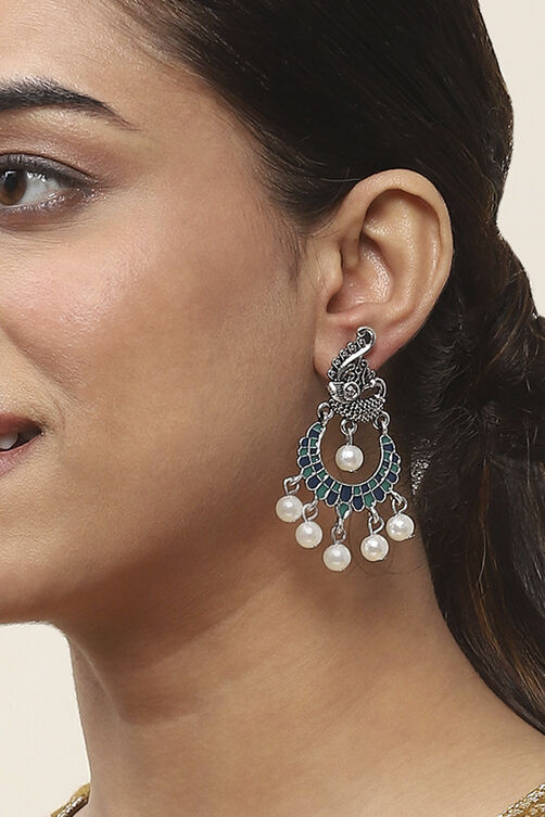 Blue Oxidize Alloy Chaandbali image number 1