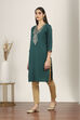 Green Rayon Straight Kurtas image number 2