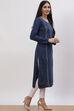 Blue Acrylic Straight Kurta image number 3