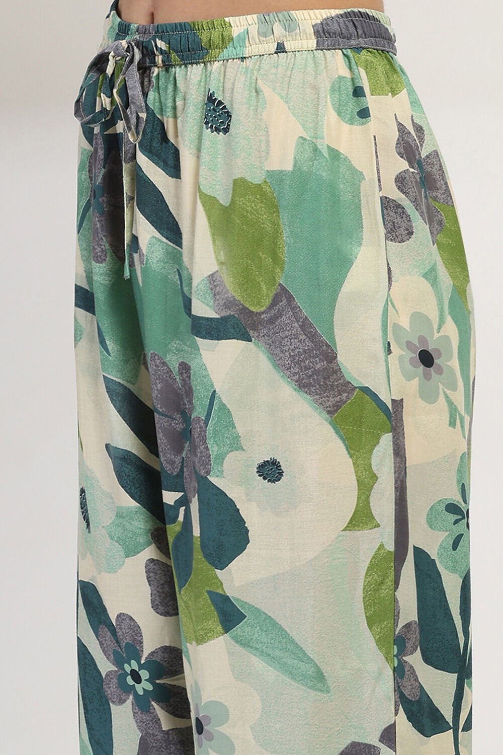 Aqua Printed Straight Co-ord Set image number 2