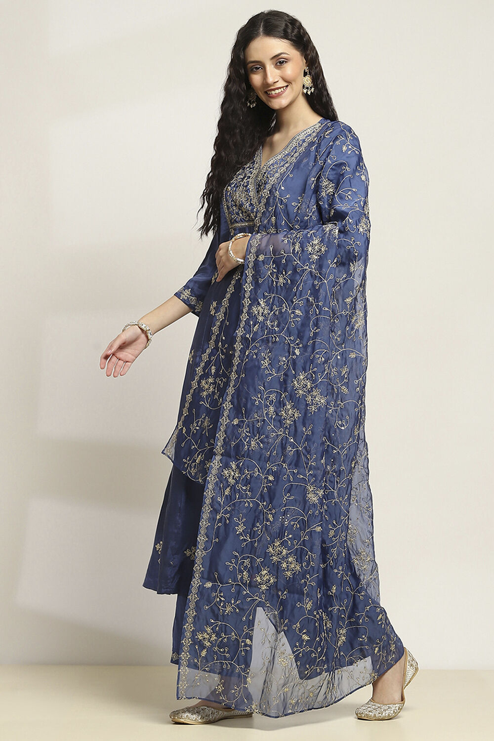 Blue Viscose Kalidar SET image number 3