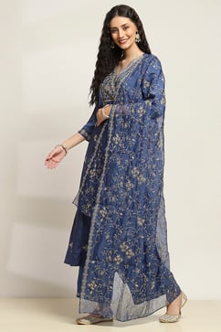 Blue Viscose Kalidar SET image number 3