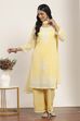 Yellow Polyester Straight Suit Sets image number 0