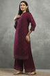 Purple Viscose Straight Kurta Pants Set image number 3