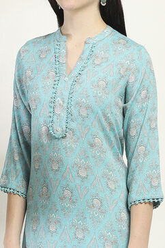 Green Viscose Straight SET image number 1