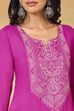 Pink Viscose Rayon Straight Solid Kurta image number 1