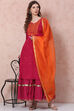 Pink Straight Solid Suit Set image number 7