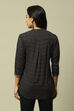 Black Viscose Straight Printed Top image number 3
