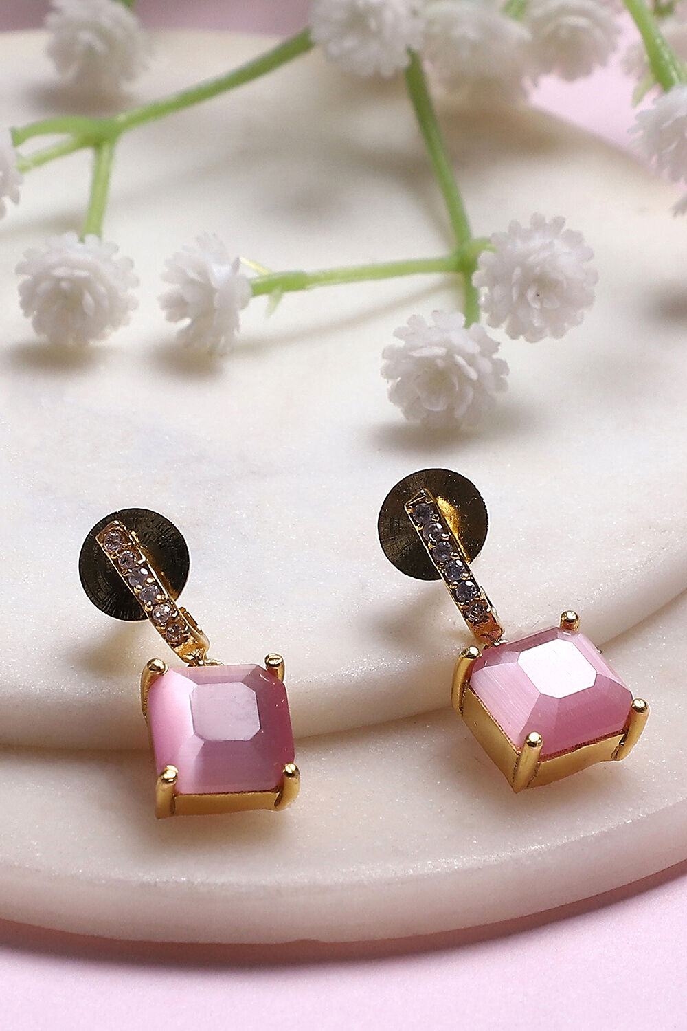 Light Pink Brass Jhumka image number 0