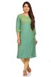 Mint Green Straight Poly Cotton Kurta image number 0