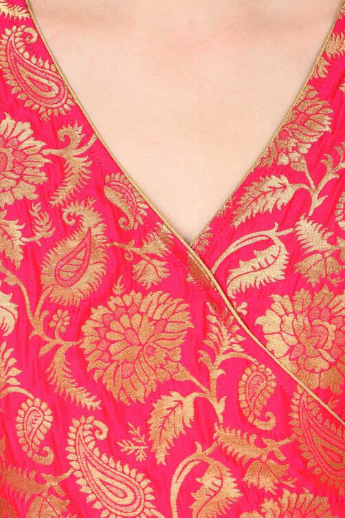 Pink Anarkali Polyester Kurta image number 5