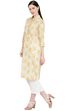 Beige Cotton Straight Kurta image number 2