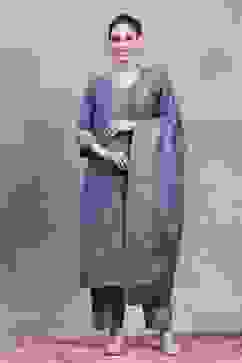 Blue Polyester Yarndyed Straight Suit Set image number 6