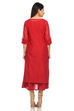 Red Straight Poly Cotton Kurta image number 5