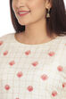 Ecru Asymmetric Viscose Kurta image number 1
