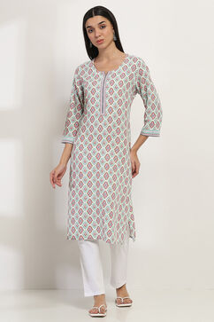 Teal Viscose Rayon Straight Kurta image number 5