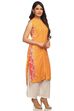 Orange Straight Rayon Kurta image number 2