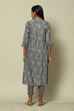 Grey Cotton Blend Straight Printed Kurta image number 4