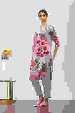 Purple Rayon Viscose Rayon Kurta Pants Set image number 3