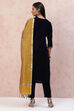 Blue Acrylic Velvet Straight Suit Set image number 6