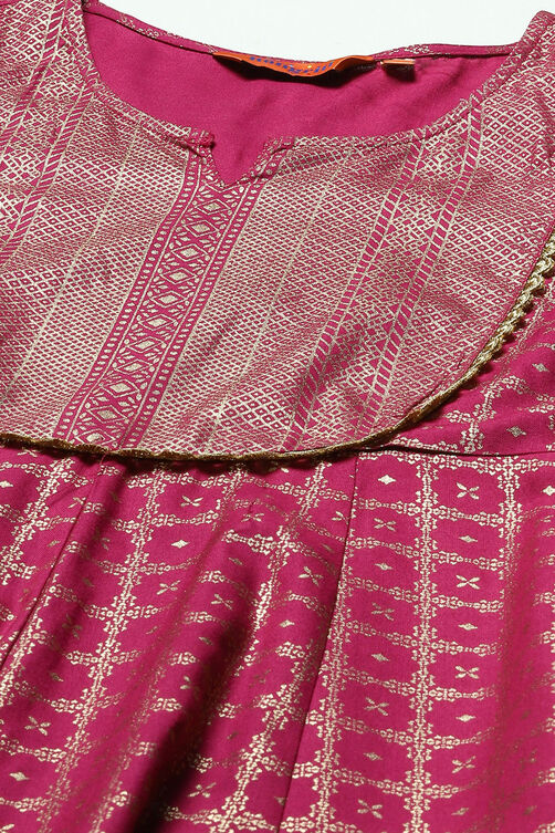 Magenta LIVA Kalidar Dress image number 1