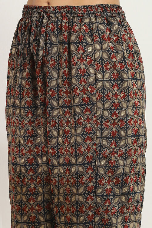 Navy Viscose Straight SET image number 2