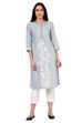 Grey Straight Cotton Kurta image number 0