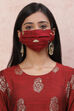 Maroon Viscose Rayon Face Mask image number 0
