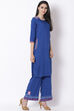 Blue Viscose Straight Kurta image number 4