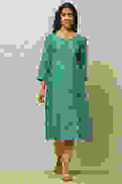 Green Viscose Printed Straight Kurta image number 5