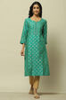 Green Viscose Straight Kurta image number 5