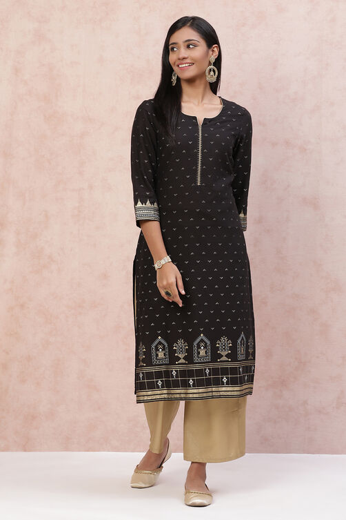 Red Cotton Flex Straight Kurta image number 2