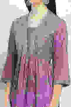 Lavender Viscose Gathered Set image number 1