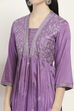 Lavender Viscose Gathered Set image number 1