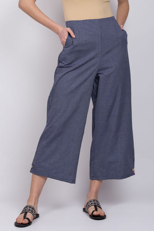 Navy Blue Cotton Palazzo image number 2