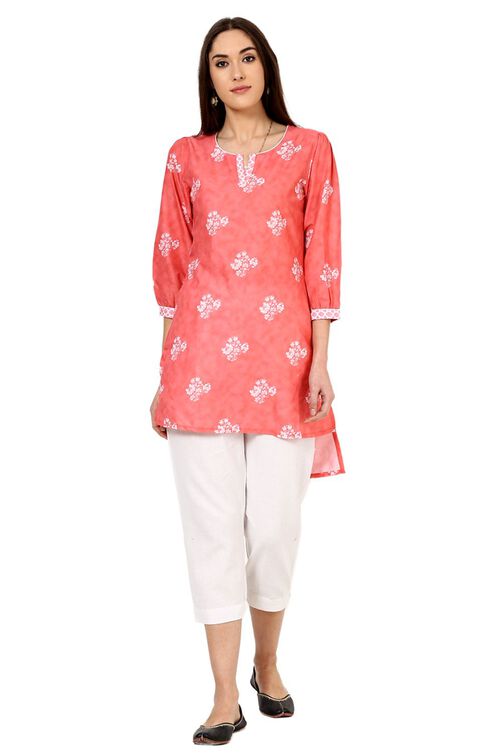 Pink Straight Rayon Kurta image number 0