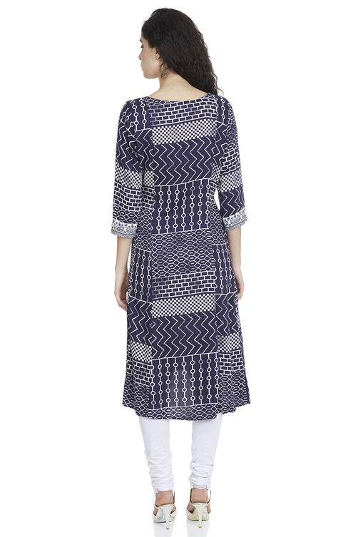 Pink A Line Wool Kurta image number 4