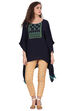 Dark Blue Straight Viscose Indie Top image number 0