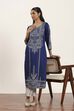 Blue Polyester Straight Kurta Pants Set image number 0