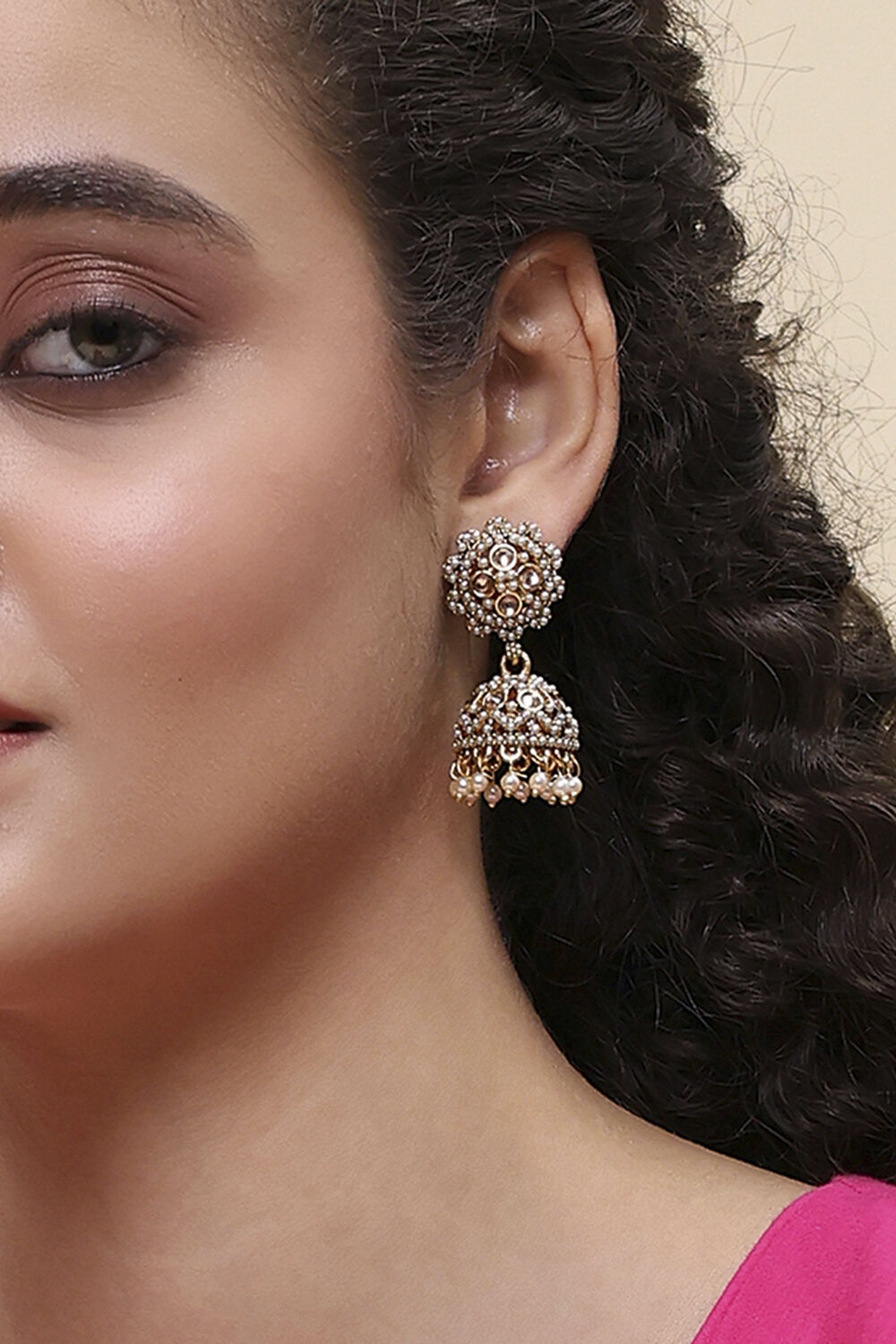 White Alloy Jhumka image number 1