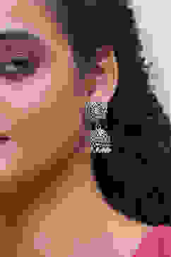 White Alloy Jhumka image number 1