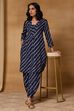 Indigo Viscose Blend Straight Printed Kurta Pants Set image number 0