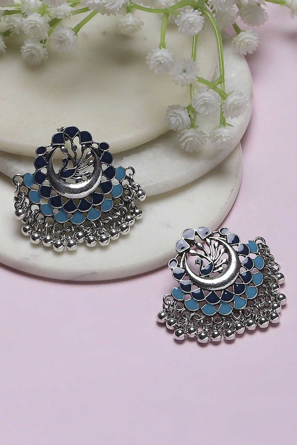 Blue Oxidize Alloy Danglers image number 0