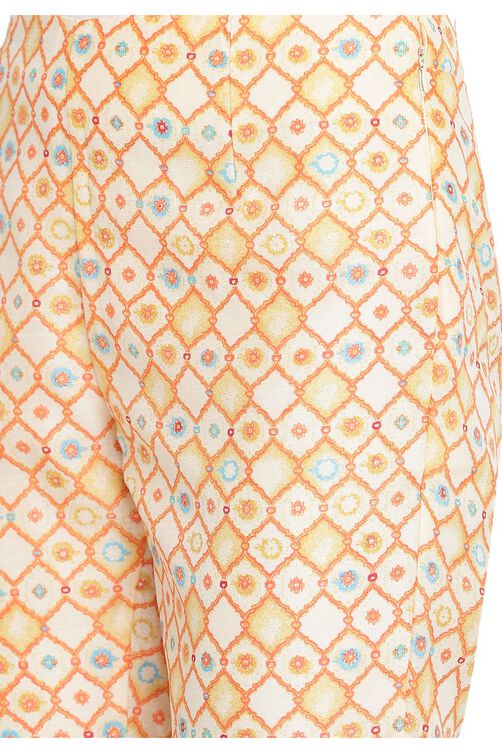 Orange Polyester Slim Pants image number 4