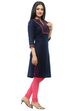 Blue Cotton Straight Kurta image number 2