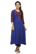 Blue Flared Viscose Kurta image number 0