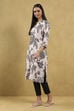 Black Viscose Rayon Printed Straight Kurta image number 2