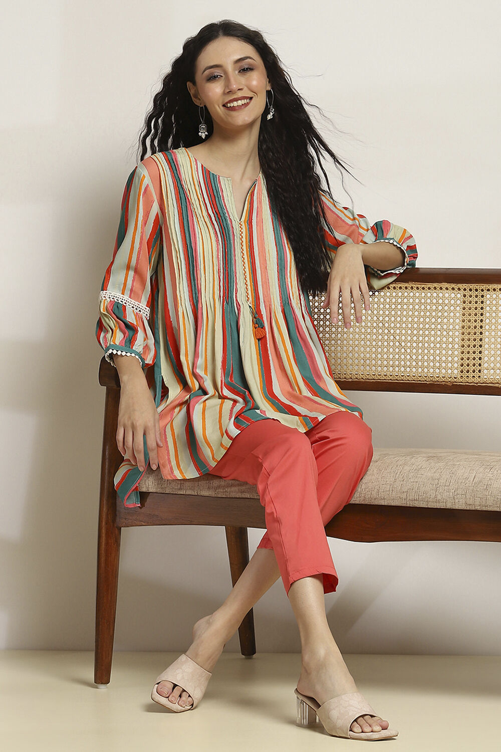 Multi Viscose Rayon Straight Kurti image number 0