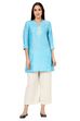 Blue Flared Poly Cotton Indie Top image number 6