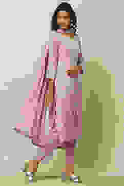 Lavender Printed  Kurta & Pants Suit Set image number 6